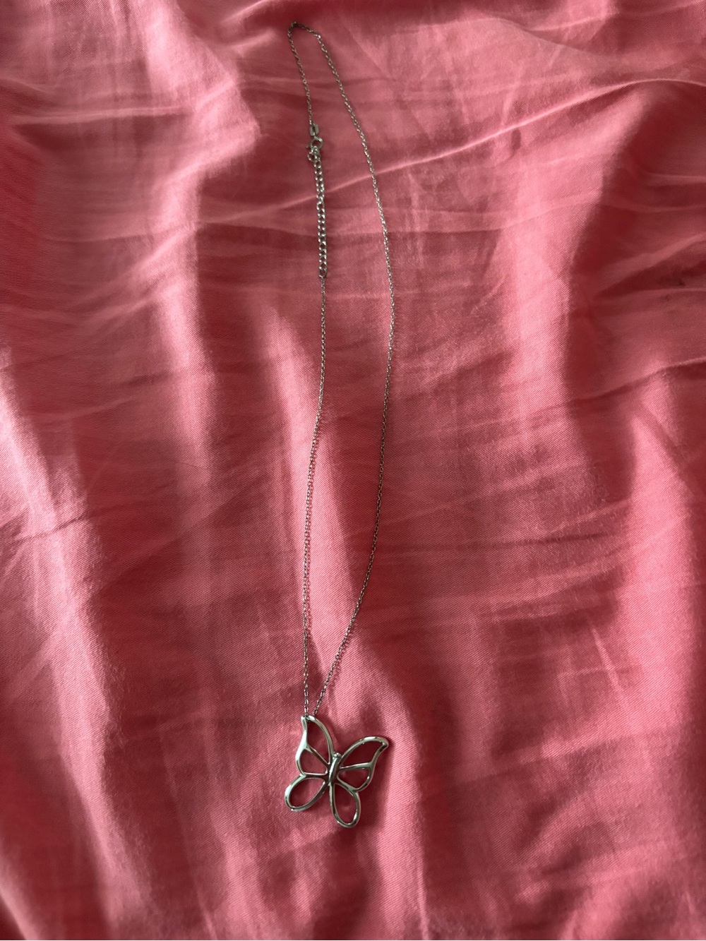 Sterling Silver Butterfly Pendant Necklace - Women Jewelry